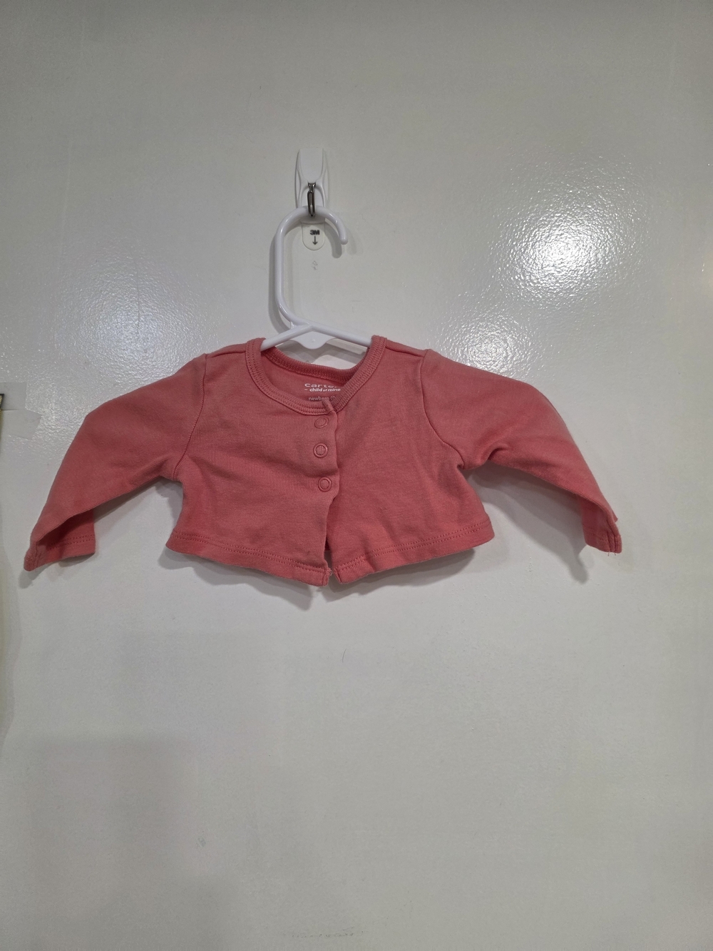 Carter's Coral Pink Button-Front Baby Cardigan